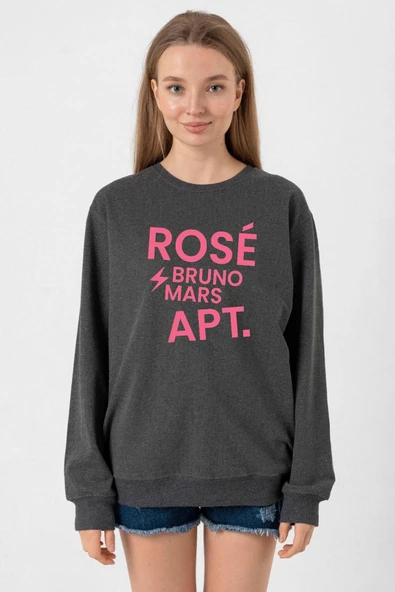 BLACKPINK ROSE BRUNO MARS APT Füme Kadın 2ip Sweatshirt ürün görseli 1