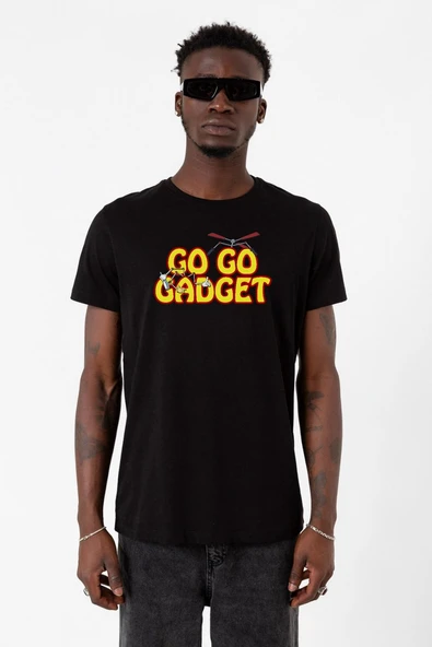 Inspector Gadget Go Go Gadget Siyah Erkek Tshirt ürün görseli 1