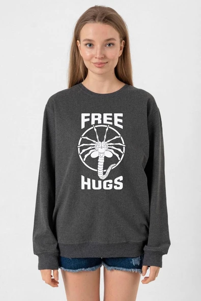 Free Facehugger Hugs Füme Kadın 2ip Sweatshirt ürün görseli 1