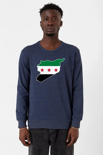 Suriye Yeni Bayrak indigo Erkek 2ip Sweatshirt ürün görseli 1