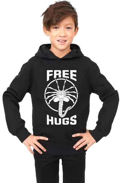 Free Facehugger Hugs Siyah Çocuk 3ip Kapşonlu ürün görseli 1