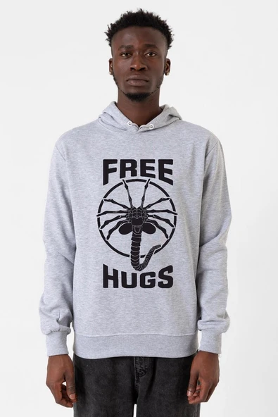 Free Facehugger Hugs Grimelanj Erkek Kapşonlu 3ip Sweatshirt ürün görseli 1