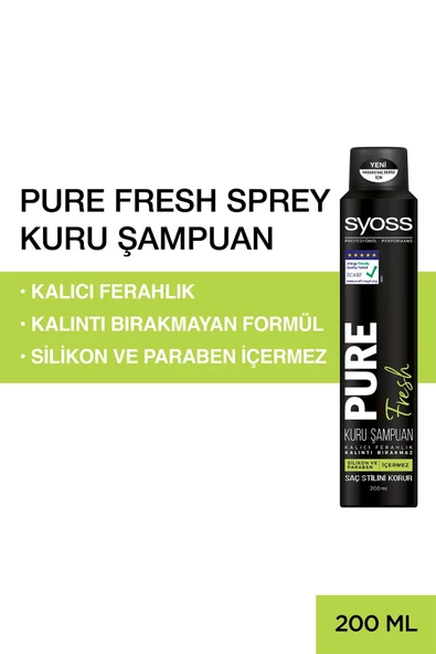 Syoss Pure Fresh Kuru Şampuan 200 Ml ürün görseli 1