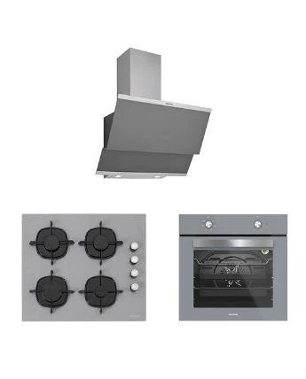 Silverline 3'lü Gri Cam Ankastre Set 3420 Classy 60 Gri+cs5335s02+bo65e1s01 ürün görseli 1