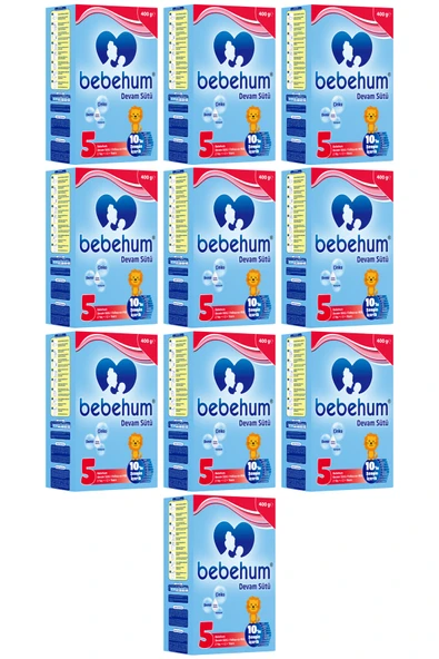 Bebehum 5 Numara Devam Sütü 2 Yaş+ 400 gr x 10 Adet ürün görseli 1