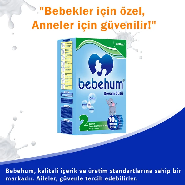 Bebehum 2 Numara Devam Sütü 6-9 Ay 400 gr x 10 Adet - Resim 3
