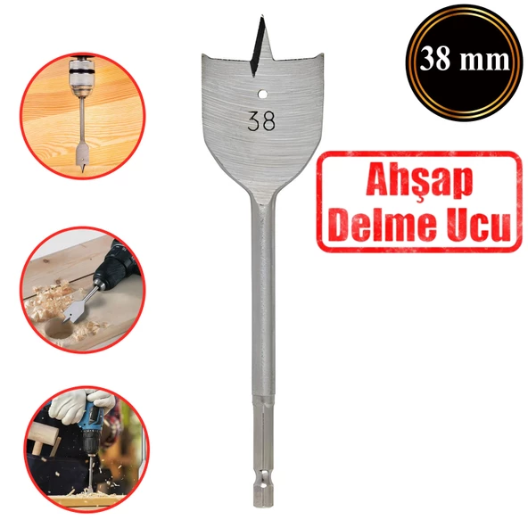 Matkap Ucu Ahşap Delme Ucu Tahta Sunta Plastik Alçıpan Delme Ucu Bits Yaprak Uç 38 mm ürün görseli 1