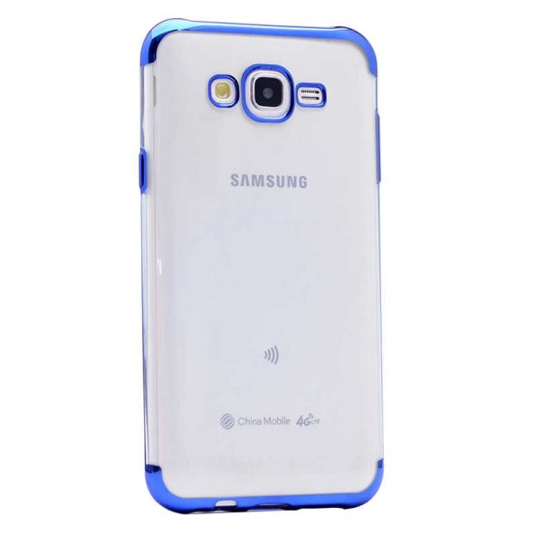 Galaxy J7 Kılıf İnce Köşeleri Renkli Şeffaf Silikon ürün görseli 1