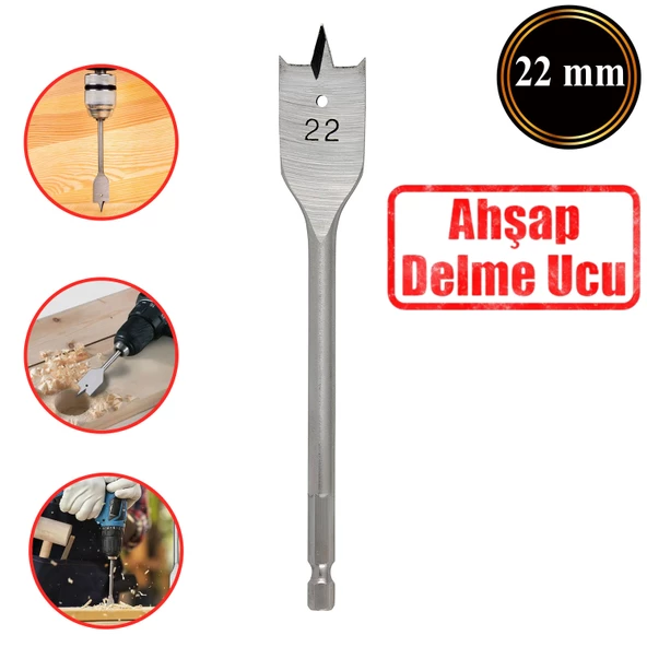 Matkap Ucu Ahşap Delme Ucu Tahta Sunta Plastik Alçıpan Delme Ucu Bits Yaprak Uç 22 mm ürün görseli 1