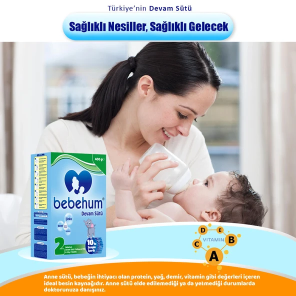 Bebehum 2 Numara Devam Sütü 6-9 Ay 400 gr x 10 Adet - Resim 2