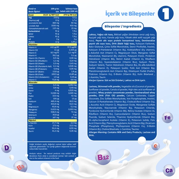Bebehum 1 Numara Bebek Sütü 0-6 Ay 800 gr - Resim 6