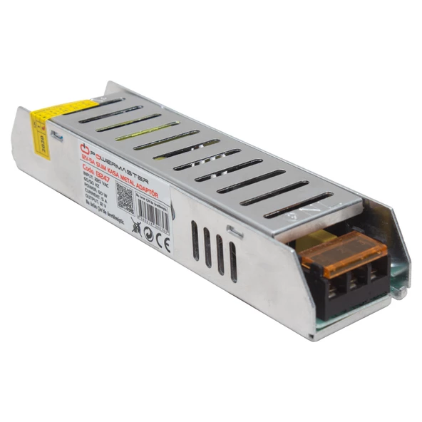 Powermaster PM-13247 12 Volt - 5 Amper Slım Kasa Metal Adaptör (158*40*30) ürün görseli 1
