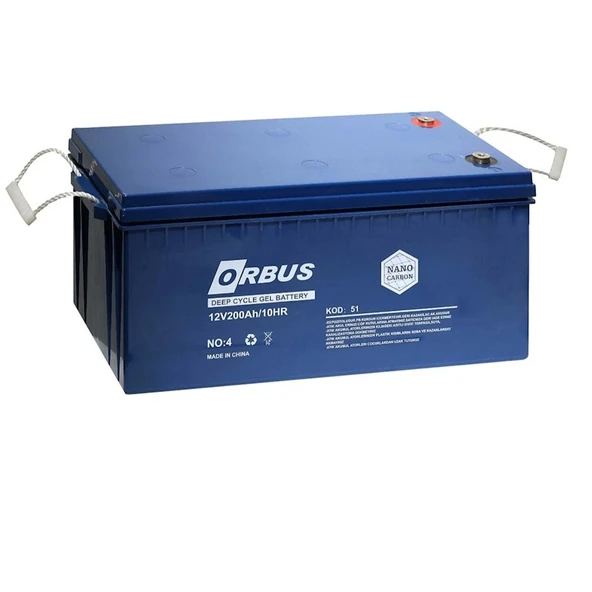 ORBUS 12 Volt 200 Amper Karbon Jel Akü Derin Döngü Deep Cycle 2025 ürün görseli 1