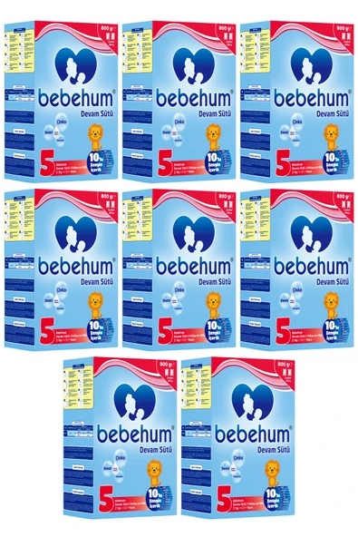Bebehum 5 Numara Devam Sütü 2 Yaş+ 800 gr x 8 Adet ürün görseli 1
