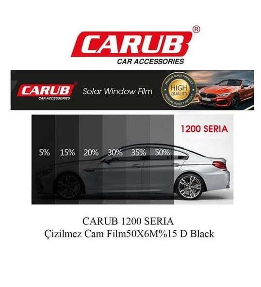 SERİA 1200 Süper Koyu Siyah çİZİLMEZ Cam Filmi 4 Numara 50 Cm X 6 Metre ürün görseli 1