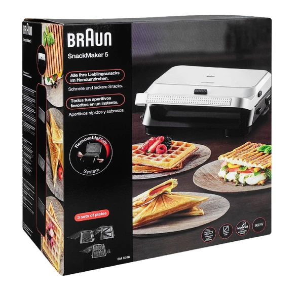 Braun SnackMaker 5 SM5038 Silver Tost M. ürün görseli 1