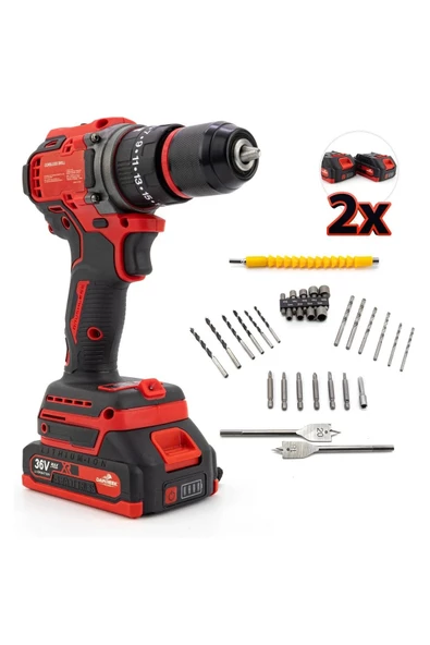 Kırmızı Kömürsüz Akülü Vidalama 10MM ürün görseli 1