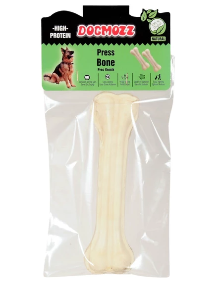 DogMozz Premium Deri Pres Beyaz Köpek Kemiği 27 Cm ürün görseli 1
