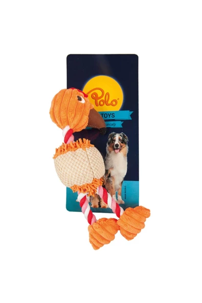Polo Peluş İp Ayaklı Tavuk 3 Renk Köpek Oyuncağı 28 cm ürün görseli 1