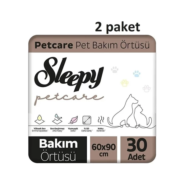 Sleepy Petcare Evcil Hayvan Bakım Örtüsü 30 Adet x 2 ürün görseli 1