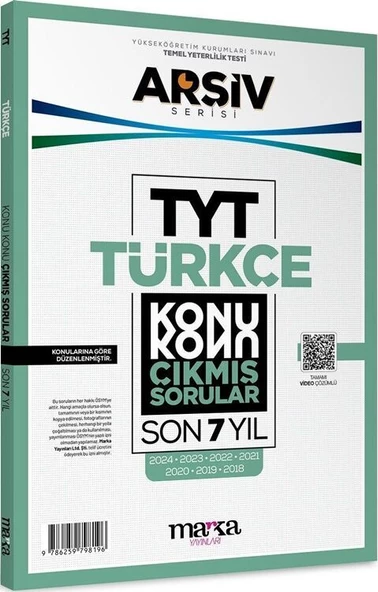 Marka Yayınları TYT Türkçe ARŞİV Serisi Konu Konu Son 7 Yıl Çıkmış Sorular ürün görseli 1