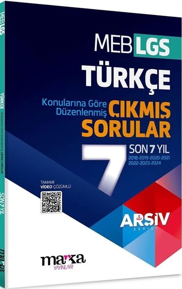 Marka Yayınları LGS Türkçe ARŞİV Serisi Konularına Göre Düzenlenmiş Son 7 Yıl Çıkmış Sorular ürün görseli 1