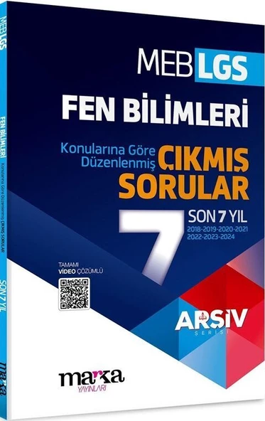 Marka Yayınları LGS Fen Bilimleri ARŞİV Serisi Konularına Göre Düzenlenmiş Son 7 Yıl Çıkmış Sorular ürün görseli 1