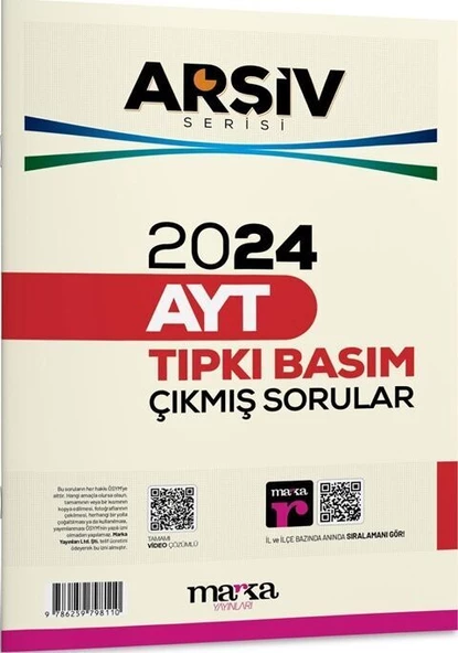 Marka Yayınları 2024 AYT Arşiv Serisi Tıpkı Basım Çıkmış Sorular ürün görseli 1