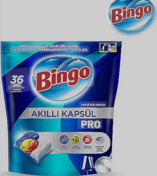 Bingo Akıllı Kapsül Pro Bulaşık Makinesi Tableti 36'lı ürün görseli 1