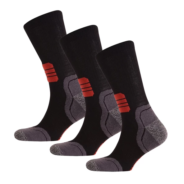 Thermoform Running Çorap Unisex 3'lü Paket Siyah ürün görseli 1