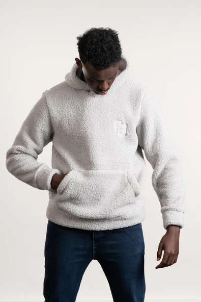 FBI Kapşonlu Kanguru Cepli Slimfit Peluş Sweatshirt ürün görseli 1