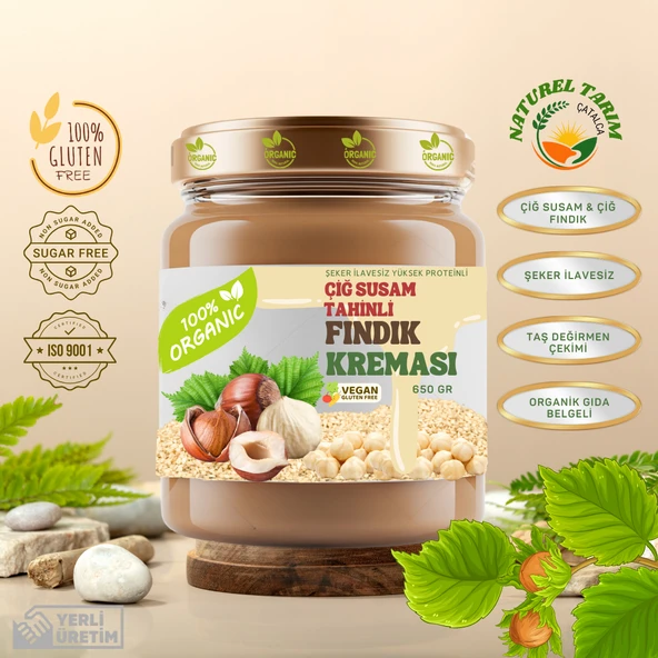NATUREL ÇİĞ SUSAM TAHİNLİ FINDIK KREMASI ürün görseli 1
