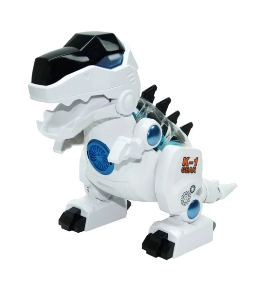 Işıklı Müzikli ve Hareketli Robot Dinozor Beyaz Renkli - Mavi Su Dünyası ürün görseli 1