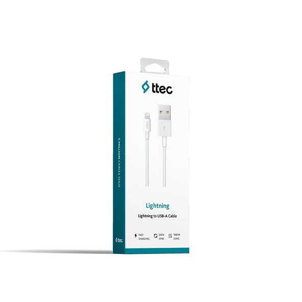 Ttec Lightning Kablo Beyaz 1M - 2DK7508B - Resim 2