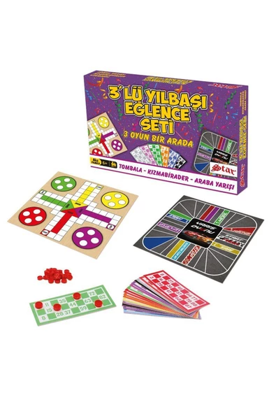 Star 3 Lü Yılbaşı Eğlence Seti 3 Çeşit Oyun Bir Arada ürün görseli 1