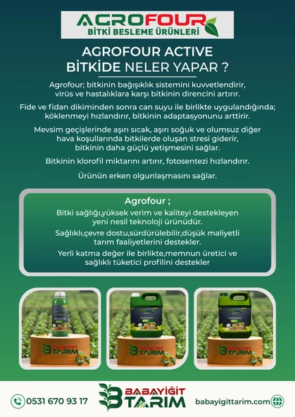 AGROFOUR ACTİVE SIVI BİTKİ GÜBRESİ 5 LT - Resim 3