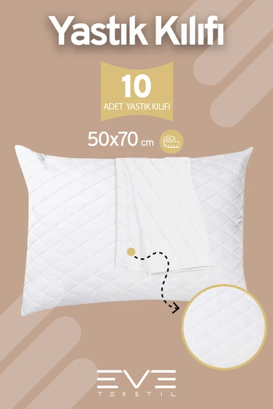 10 Adet Diamon Kapitone Antibakteriyel Fermuarlı Yıkanabilir Otel Lüks Yastık Kılıfı 50x70cm ürün görseli 1