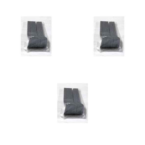 Plastik Gri Renkli Lüx Parti Doğum Günü Çatal - 18 Cm. - 25 Adetlik 3 Paket ürün görseli 1