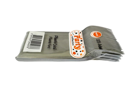 Plastik Gri Renkli Lüx Parti Doğum Günü Çatal - 18 Cm. - 25 Adetlik Paket ürün görseli 1