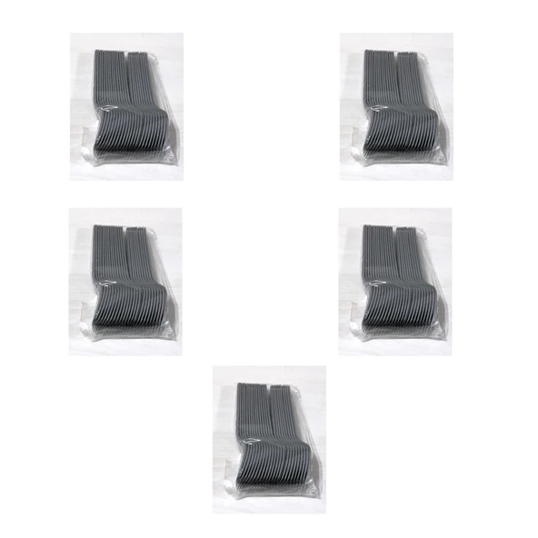 Plastik Gri Renkli Lüx Parti Doğum Günü Çatal - 18 Cm. - 25 Adetlik 5 Paket ürün görseli 1