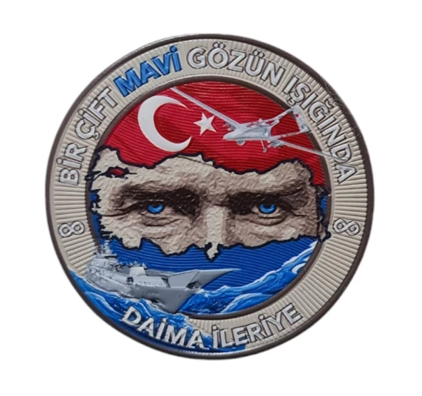ATATÜRK  PEÇ , BİR ÇİFT MAVİ GÖZÜN IŞIĞINDA  - Arma - TPU Patch ürün görseli 1