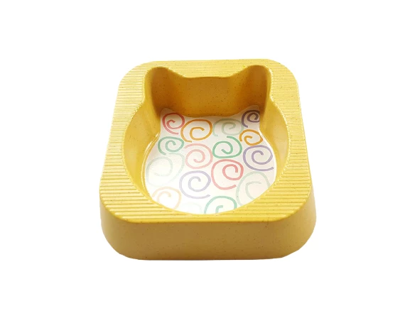 Bobo Bambu Kedi Köpek Mama ve Su Kabı BO-3182 500 ML Sarı ürün görseli 1