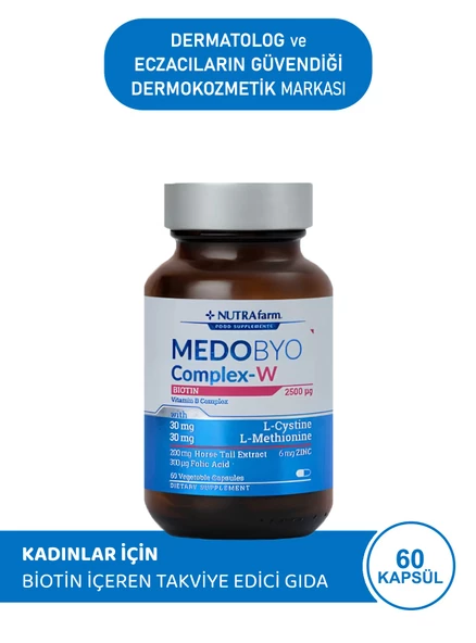 Dermoskin NutraFarm Medobyocomplex-W Biotin 60 Kapsül ürün görseli 1