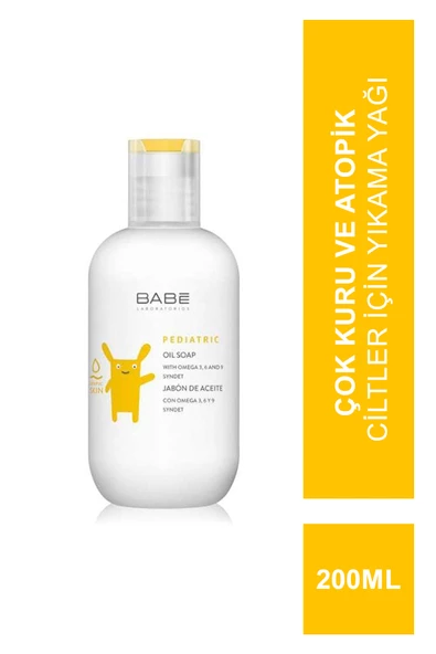 Babe Pediatric Oil Soap 200 ml Çok Kuru Ve Atopik Ciltler İçin Yıkama Yağı ürün görseli 1