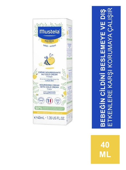Mustela Nourishing Cream With Cold Cream Face 40 ml Yüz Kremi ürün görseli 1