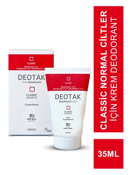 Deotak Classic Normal Ciltler İçin Unısex Krem Deodorant 35ml ürün görseli 1