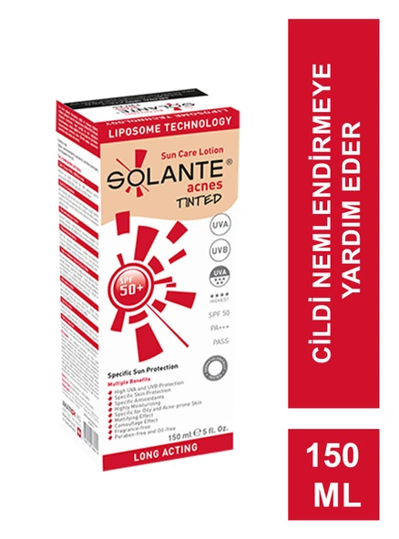 Solante Acnes Tinted Spf 50 Güneş Losyonu 150 ml ürün görseli 1