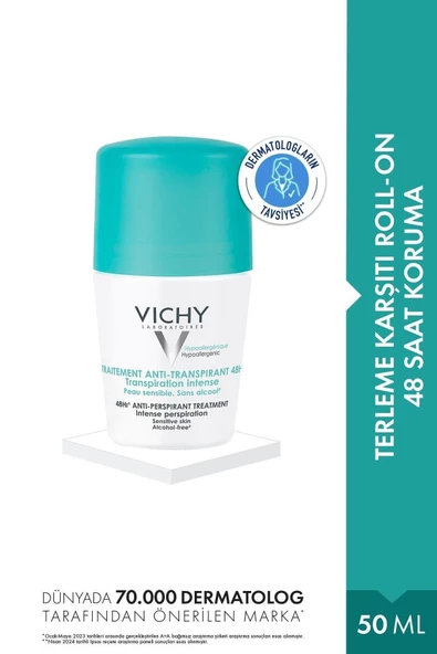 Vichy Deo Anti Transpirant Roll On Yoğun Terleme Karşıtı 48 Saat Etkili Roll On Deodorant 50 ml ürün görseli 1