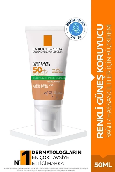 La Roche Posay Anthelios Uvmune 400 Oil Control Renkli Gel Cream SPF 50+ 50 ml ürün görseli 1