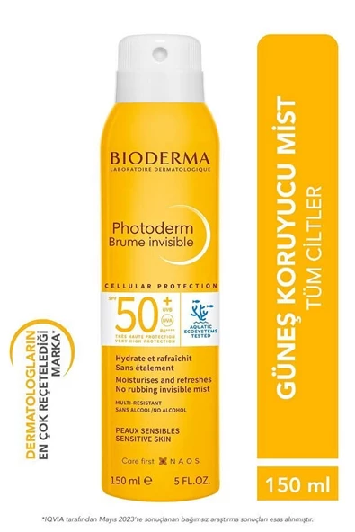 Bioderma Photoderm SPF 50+ Sun Mist Tüm Ciltler Yüksek Korumalı Vücut Güneş Koruyucu 150ml ürün görseli 1